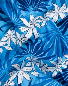 Tissu Polynésien MOENAU Bleu - Tissushop